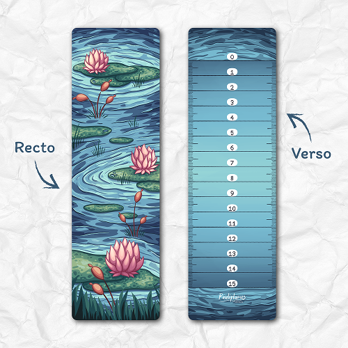 Marque-page nénuphars plastifié
