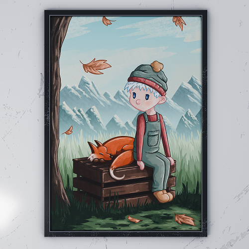 Print Enfant et Renard